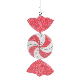 Enfeite Pendurar Doce Com Glitter Vermelho/Branco/Verde