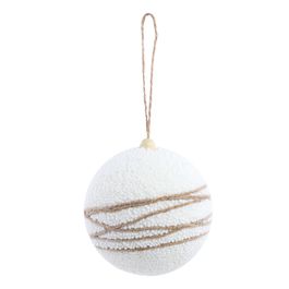 Bola Decorada Com Cordão Branco/Nude