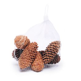 SAQUINHO COM PINHAS DECORATIVAS MARROM