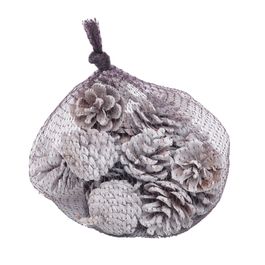 Saquinho Com Pinhas Decorativas Branco Marrom