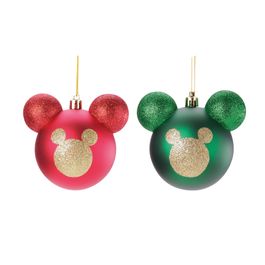 Bola Mickey Com Glitter Vermelho Verde Ouro