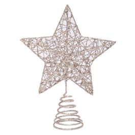ACESSORIO PARA ARVORE TOPO ESTRELA CHAMPAGNE