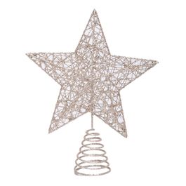 ACESSORIO PARA ARVORE TOPO ESTRELA CHAMPAGNE