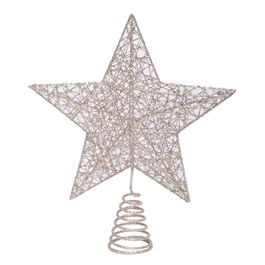 ACESSORIO PARA ARVORE TOPO ESTRELA CHAMPAGNE