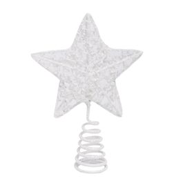ACESSORIO PARA ARVORE TOPO ESTRELA BRANCO