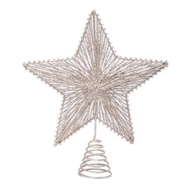 ACESSORIO PARA ARVORE TOPO ESTRELA CHAMPAGNE