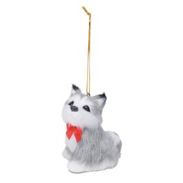 CACHORRO DECORATIVO CINZA / BRANCO