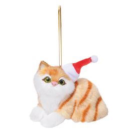 GATO DECORATIVO BEGE / VERMELHO