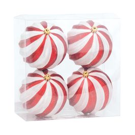 Bola Listras Espiral Branco/Vermelho