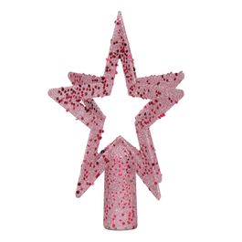 ACESSORIO PARA ARVORE TOPO ESTRELA ROSA CLARO