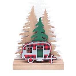 ENFEITE DE MADEIRA COM LED COLORIDO