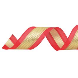 Fita Faixa Lateral Vermelho/Ouro