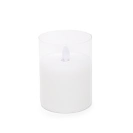 Vela Eletrônica Em Parafina E Vidro 10X7Cm Cor Branca