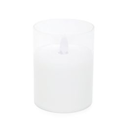 Vela Eletrônica Em Parafina E Vidro 15X7Cm Cor Branca