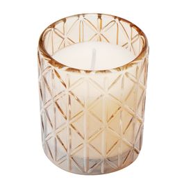 Vela Aromática De Baunilha 6X5Cm Em Pote De Vidro Decorado Cor Âmbar