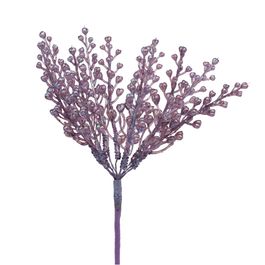 Galho Folhas Glitter Lilas