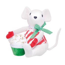 Animais Decorativos Rato Branco Vermelho Verde