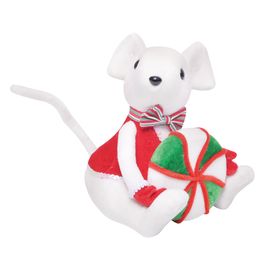 Animais Decorativos Rato Branco Vermelho Verde