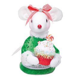 Animais Decorativos Rato Branco Vermelho Verde