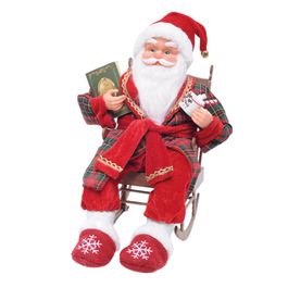 Papai Noel Na Cadeira Balanco Com Som E Movimento Pilhas 3Aa