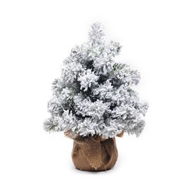 MINI ARVORE DE NATAL COM BASE VERDE / MARROM