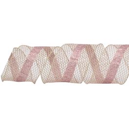 Fita Tela Com Glitter Rosa