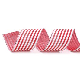 Fita Listras Branco/Vermelho