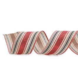 Fita Listra Com Glitter Cru/Vermelho/Preto