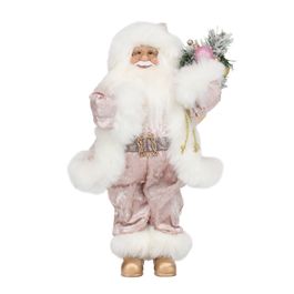 Noel Em Pe Com Arranjo Rosa/Branco