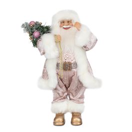 Noel Em Pe Com Arranjo Rosa/Branco