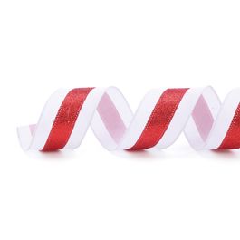 Fita Listras Branco/Vermelho