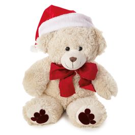 Urso Pelucia Com Laço Bege Vermelho