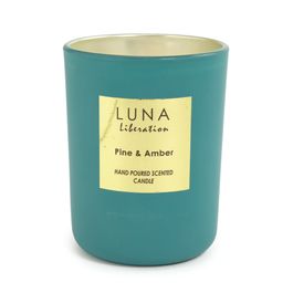 Vela Aromática De Pinho 10X8Cm Em Pote De Vidro Decorado Fosco Cor Verde