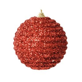 Enfeite Bola Com Glitter Vermelho