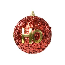 Enfeite Bola Com Glitter Vermelho