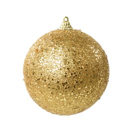 Enfeite Bola Com Glitter Ouro