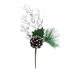 Pick Decorativo Com Folhas Branco