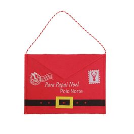 Bolsa De Feltro Com Alça Vermelho / Branco