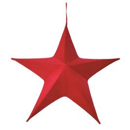 Estrela Decorativa Em Tecido Vermelho