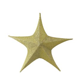 Estrela Decorativa Em Tecido Ouro