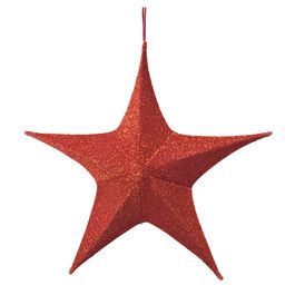 Estrela Decorativa Em Tecido Vermelho