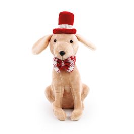 Cachorro Decorativo Sem Movimento Bege / Vermelho