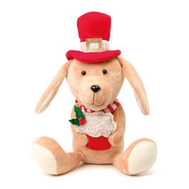 Cachorro Decorativo Sem Movimento Bege / Vermelho