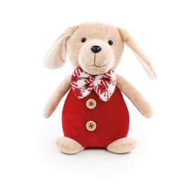 Cachorro Decorativo Sem Movimento Bege / Vermelho