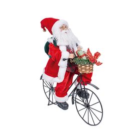 Papai Noel Decorativo Na Bicicleta Vermelho