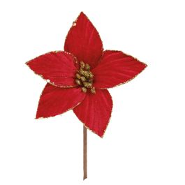 Flor Decorativa Poinsetia Vermelho