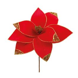 Flor Decorativa Poinsetia Vermelho