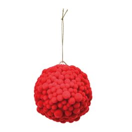 Enfeite Bola Com Detalhe Vermelho