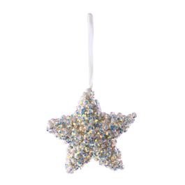 Enfeite Para Pendurar Estrela Branco / Azul