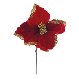 Flor Decorativa Poinsetia Vermelho